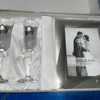 Set 2 calici e cornice argento 25 anniversario