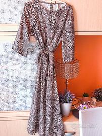 Abito Midi Leopardato Lokita Milano Tag M/L 