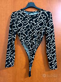 🔴 Body sgambato a fantasia con maniche tre quarti