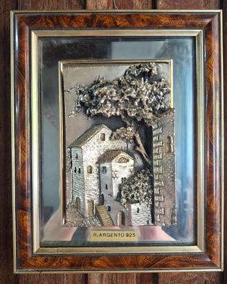 bassorilievo vintage laminato in argento 