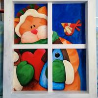 Quadri natalizi stile country painting