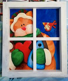 Quadri natalizi stile country painting