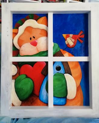 Quadri natalizi stile country painting