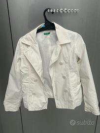 Giacca leggera Benetton bianca 8/9 anni come nuova