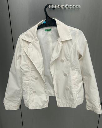 Giacca leggera Benetton bianca 8/9 anni come nuova