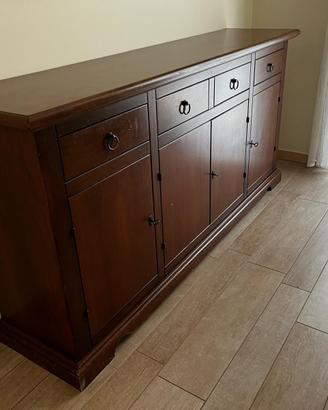 Credenza arte povera in legno massello 205x100x48