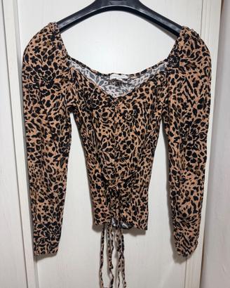 Top Topshop leopardato animalier