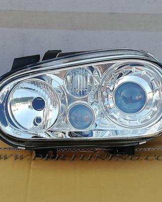 Coppia fari R32-look VW Golf 4 98-03 cromo
