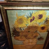 quadro dipinto olio su tela girasoli van gogh