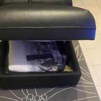 Pouf nero contenitore in pelle