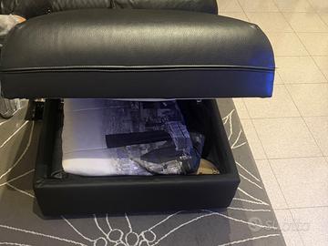 Pouf nero contenitore in pelle