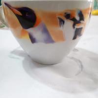 Tazza per colazione vintage con pinguini