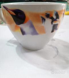 Tazza per colazione vintage con pinguini