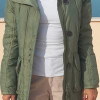 Giaccone lungo donna verde salvia S