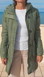 Giaccone lungo donna verde salvia S