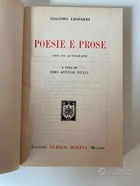 Libro "Poesie e Prose" di Giacomo Leopardi