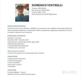 Scaffalista, Pulizie,Nuove esperienze