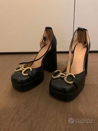 Scarpe nere 38 Contigo con tacco grosso