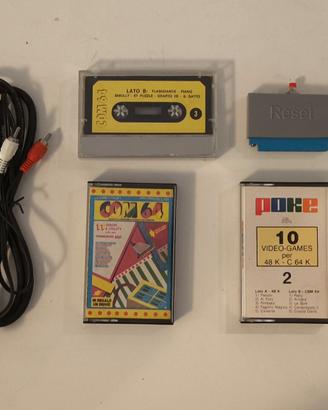 Commodore 64 Giochi + Tasto Reset + Cavo Svideo