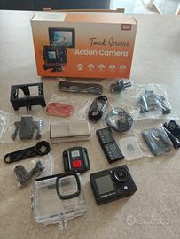 Action camera doppio schermo 4k 60 FPS touch water
