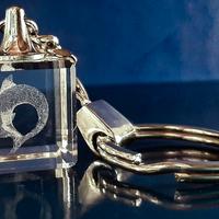 Portachiavi UNISEX , cristallo con incisione laser