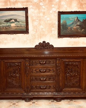 Mobili in legno intarsiati a mano anni 60