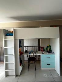 Letto a soppalco completo IKEA SMÅSTAD