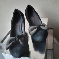scarpe nere Viamaestra vera pelle scamosciata