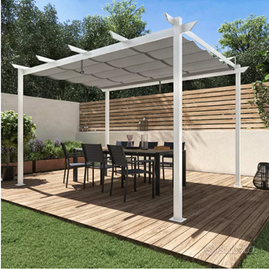 Pergola omega alluminio bianco e copertura grigia