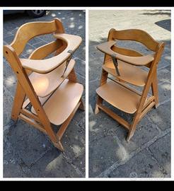 Seggiolone evolutivo Hauck legno Sgabello scaletta