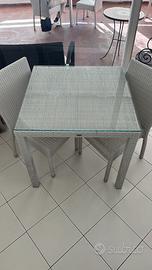 Tavolo + 2 Sedie 150€ BELAIR BIANCO RATTAN