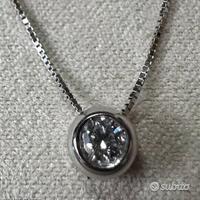 COLLANA PUNTO LUCE ORO BIANCO 18kt. E DIAMANTE