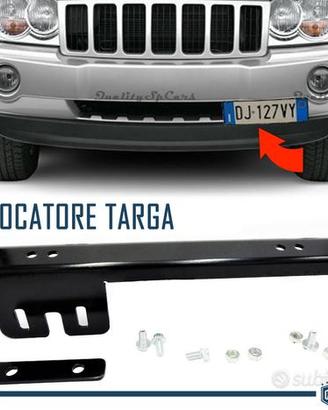 Portatarga Anterior NERO per JEEP Rilocatore Targa