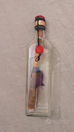 Bottiglia Design di Vetro con pergamena per arredo