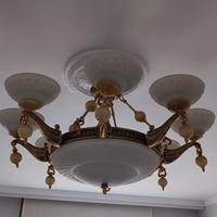 lampadario marmo e ottone 