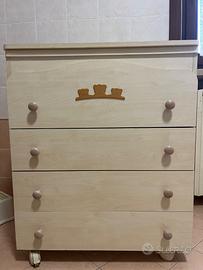 Fasciatoio bambini con vaschetta per il bagnetto