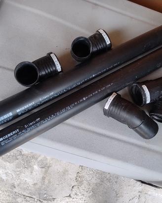 2 Tubi nuovi marca Geberit + 4 curve Geberit nuove