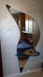 Specchiera con mensola vetro di murano cm210