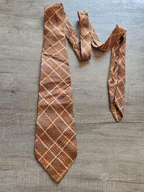 Cravatta vintage Jacques Reims arancione a righe