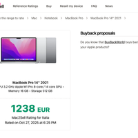 MacBook Pro 14 2021, M1 pro, 16gb ram, 512 gb ssd