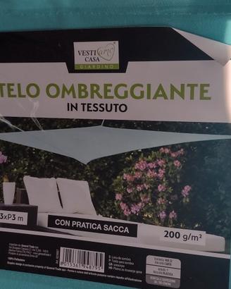 telo ombreggiante 3x3mt Azzurro nuovo