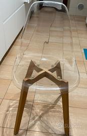 Sedia scandinava trasparente rovere maison dumonde