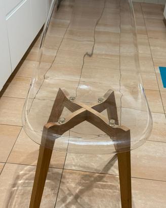 Sedia scandinava trasparente rovere maison dumonde