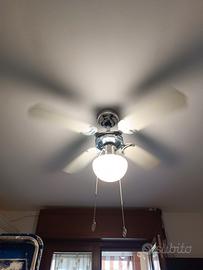 Ventilatore da soffitto con luce e catenelle 
