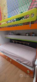 letto scorrevole Sprint  salva spazio con soppalco