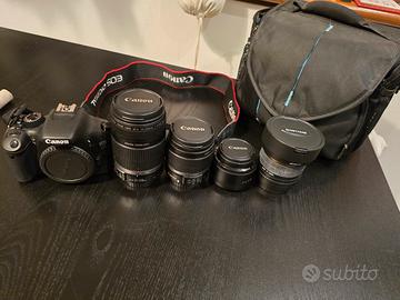 Canon 550d con kit completo obiettivi