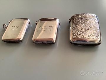“accendini” o porta fiammiferi inglesi,argento 925