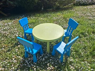 tavolo + 4 sedie bambino serie Mammut Ikea