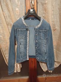 giacca di jeans con luccichini 