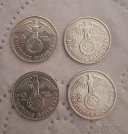 moneta 2 marchi hinderburg 1847 1934 argento 
